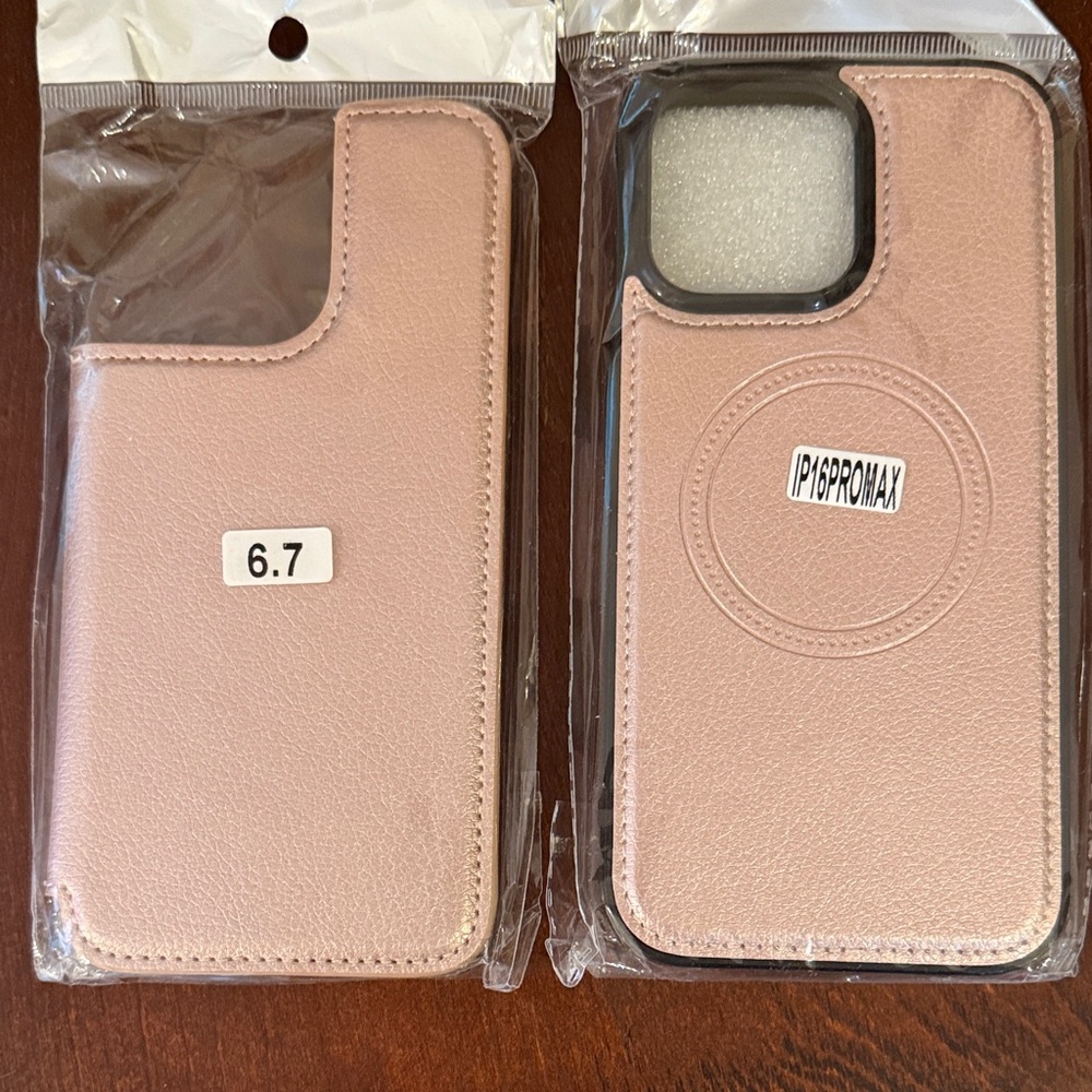 Pink Leather iPhone 16 Pro Max Case